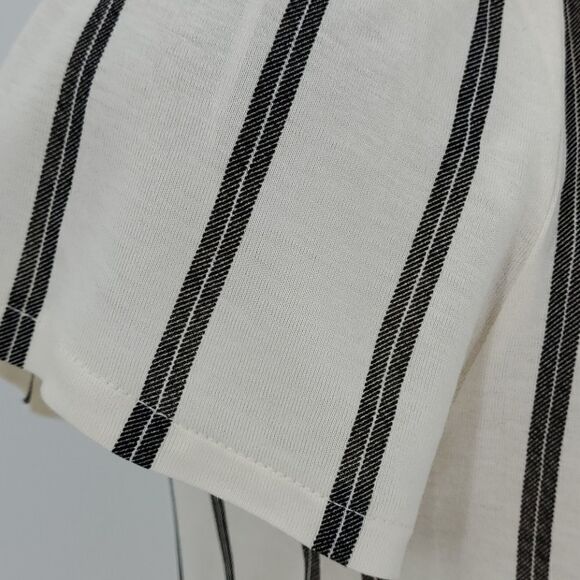 H&M off the shoulder top. Striped. XS faux buttons. Adorable - Picture 3 of 8
